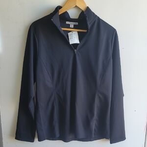 Women's Port Authority Black Quarter-Zip Pullover, Sz Large, NWT